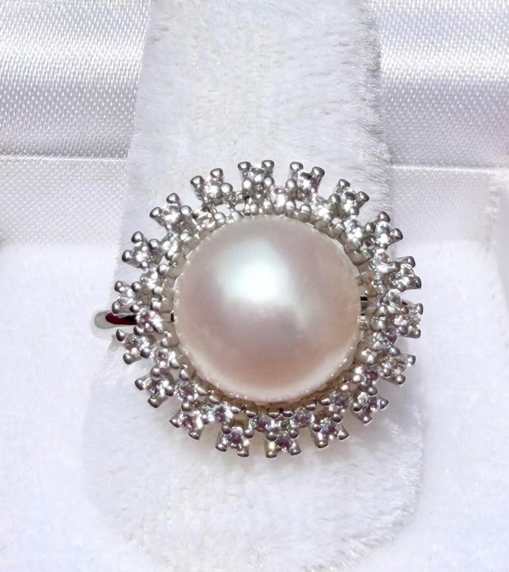Genuine Large 9.7mm Fresh Water Pearl Mirror Luster S925 Adjustable Size 5-9